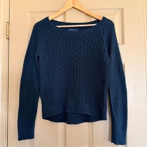 Aeropostale Women's Hunter Green Cable-Knit Crewneck Sweater